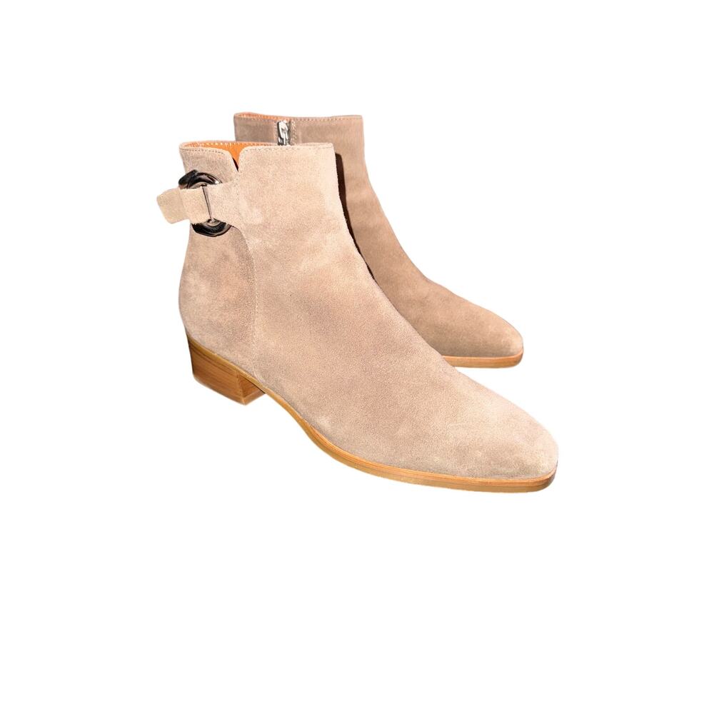 Aquatalia Faria Taupe Suede Leather Weatherproof Ankle Boot - size 10